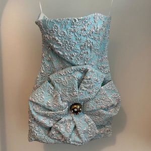 Area rosette mini dress